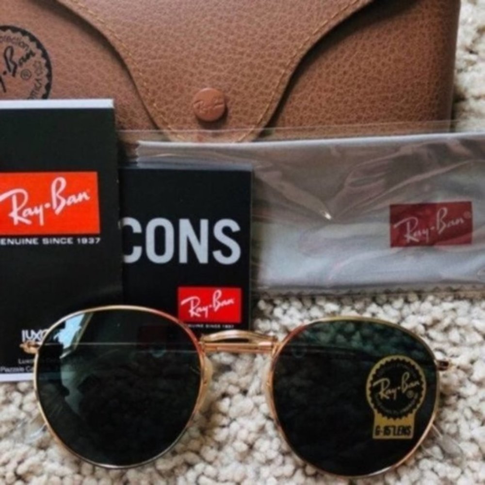 Ray-Ban Rayban Sunglasses Rb3447 Round Metal Gold Green 51mm